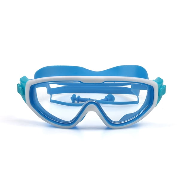 Gafas de natación para niños, gafas de visión amplia con tapones para los oídos
