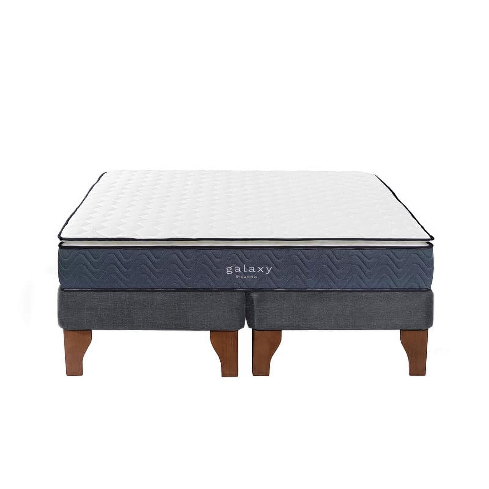 Cama Europea Galaxy 2 Plazas 150X190 Cm Base Colchón Madera Gris