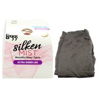 Medias Transparentes De Seda Silken Mist, Ultra Transparentes, Lsm200 Black Mist De Leggs Para, 1 Par (Q)
