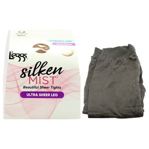 Medias Transparentes De Seda Silken Mist, Ultra Transparentes, Lsm200 Black Mist De Leggs Para Mujer, 1 Par (Q)