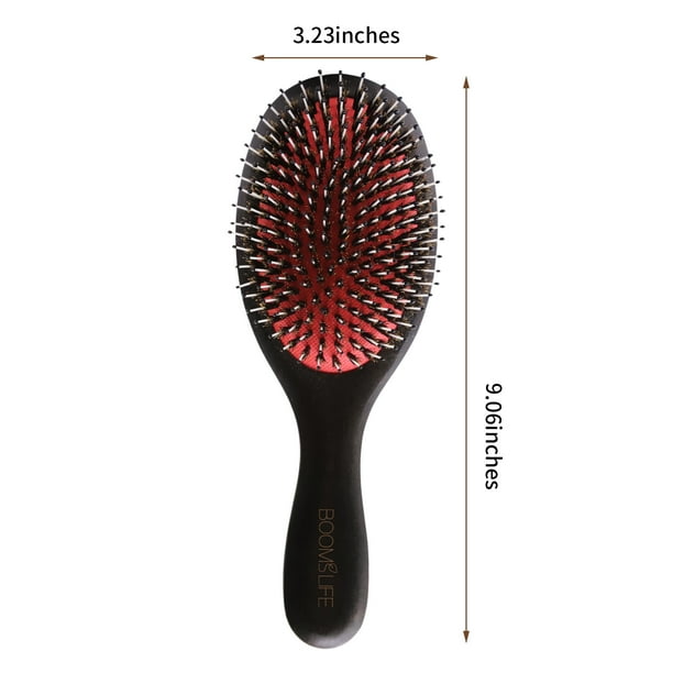 Steel Hair Brush Women Custom Name Wood Hair Brush Metal Stainless Pin Hairbrush Head Scalp Massage Comb Brosse Cheveux Femme