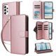 thumbnail image 1 of Funda Cartera con Cremallera y Correa para Samsung Galaxy A73 5G Soporte y Tarjetero Oro rosa, 1 of 6