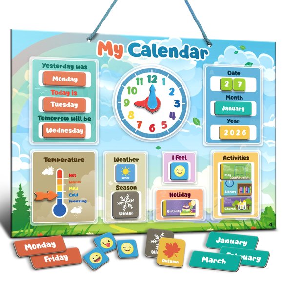 Calendario Infantil inamio para Aprendizaje en Preescolar y Aula
