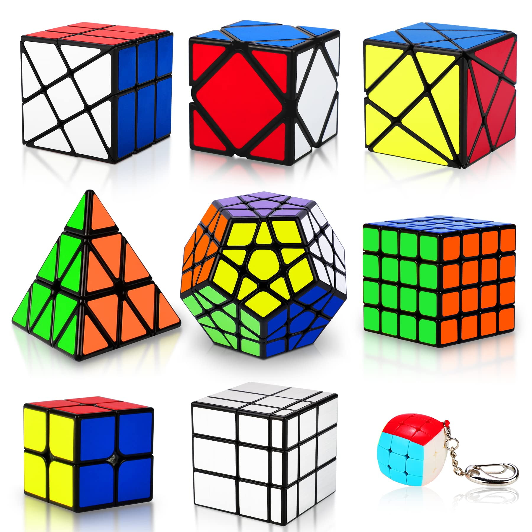 Juego Speed Cube Coolzon, Paquete De 9 Cubos Mágicos Para Niños Y Adultos