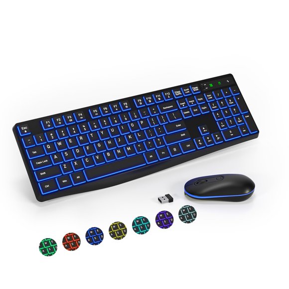 Teclado y Ratón Inalámbricos Lovaky 2.4 GHz RGB Arcoíris