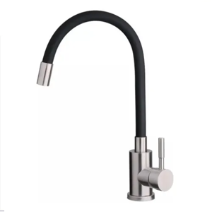 Genérico - Llave Monomando Lavaplatos Flexible Negra Cromo