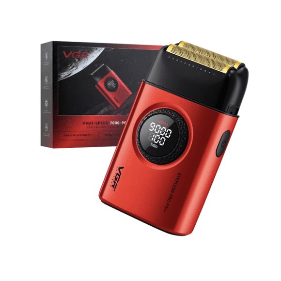 Afeitadora Electrica Shaver Vgr V-377  De 9000 Rpm ROJO