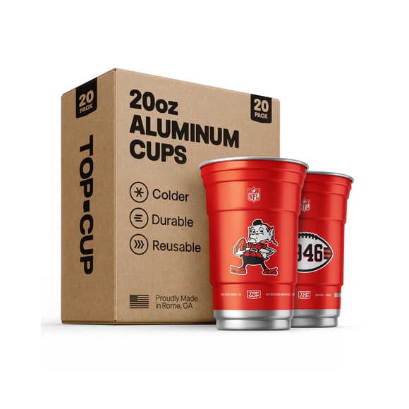 Vaso para beber Top Cup 567 ml, paquete de 20, Cleveland Browns NFL