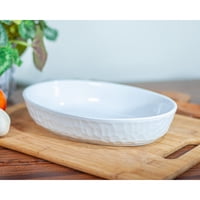 Genérico - Fuente De Cerámica P/Horno Tipo Gres - Oval 27X19 Blanca