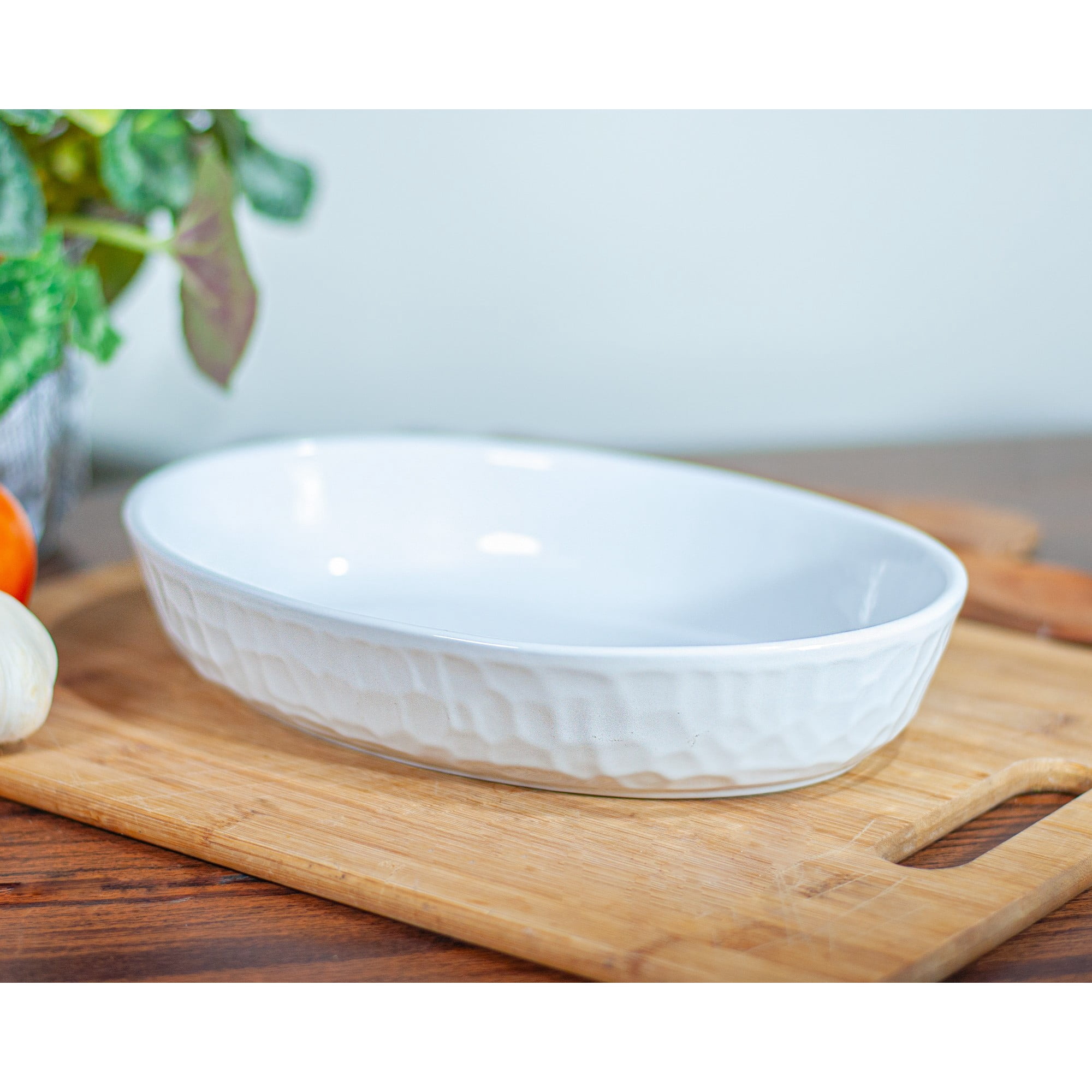 Genérico - Fuente De Cerámica P/horno Tipo Gres - Oval 27x19 Blanca