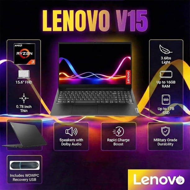Laptop Lenovo V15 AMD Ryzen 3 7320U 15.6