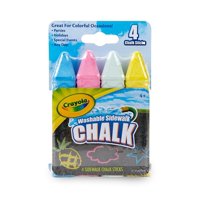 Tiza Para Aceras Crayola, Paquete De 4 Unidades, Lavable, Multicolor
