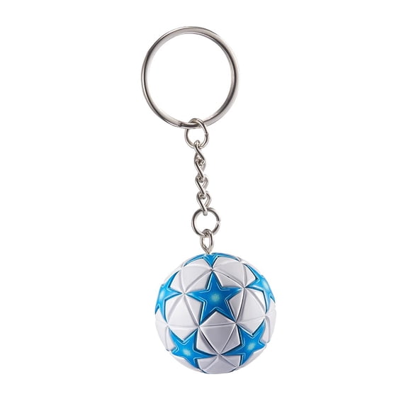 Llavero de balón de fútbol KCKEYS con estrellas azules