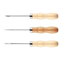 Magideal - 3 Agujas De Punzón De Costura Con Mango De Madera Para Hacer Velas, Lienzo