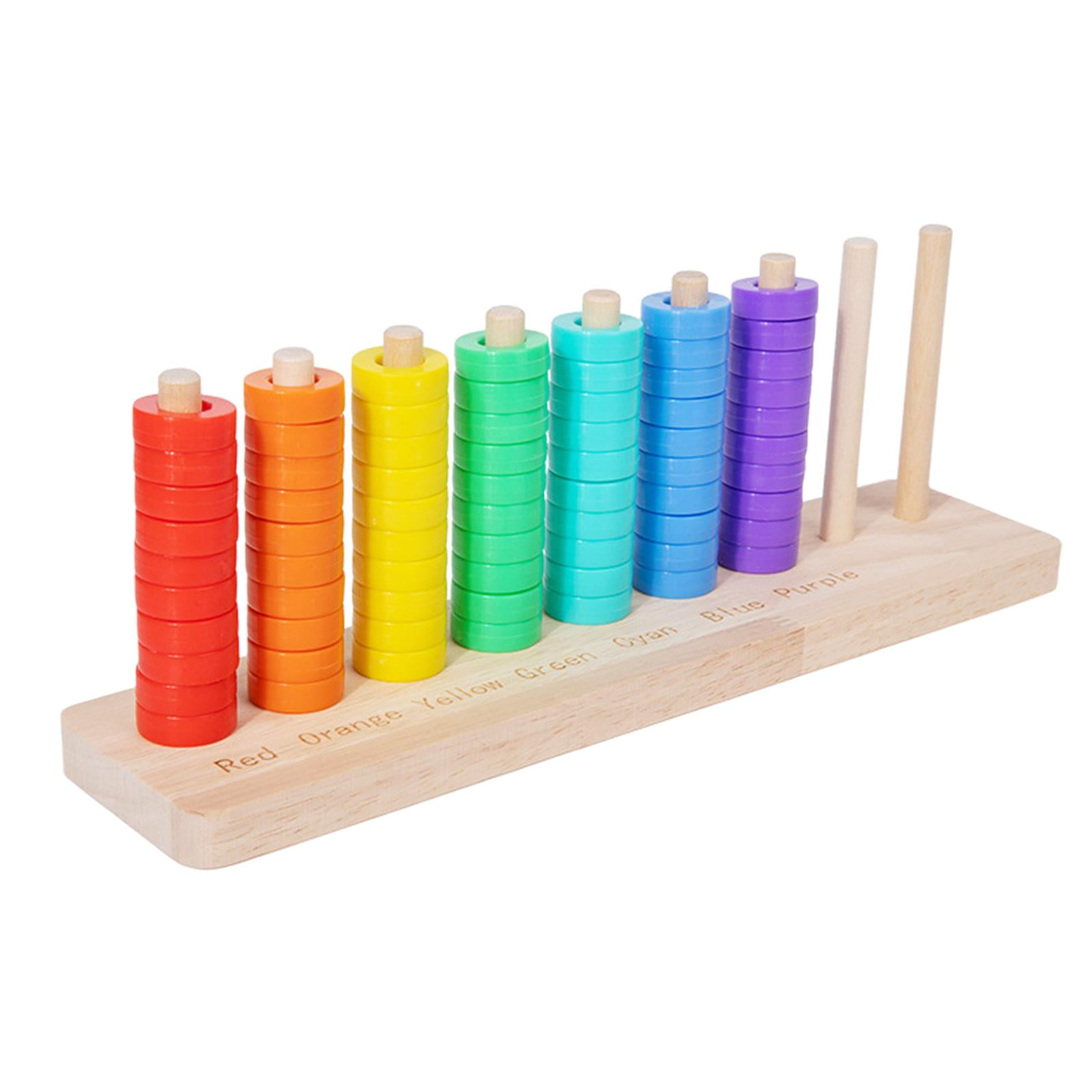 Magideal - Juguete De Apilamiento Para Clasificar Colores, Juego De Anillos De Arcoíris, Entrenamiento De Pensamiento Lógico, Juguete Educativo Preescolar, Regal