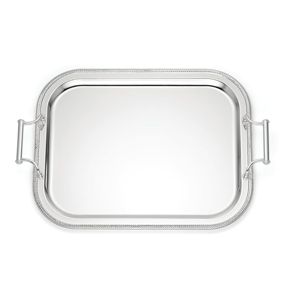 Bandeja Reed & Barton 896102 rectangular plateada con asas