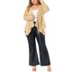 thumbnail image 2 of Agnes Orinda Conjuntos de Halloween para Mujeres Tallas Grandes Chaqueta de Lentejuelas Abierta con Dobladillo Irregular en Cascada Manga Larga Brillante Chaqueta de Fiesta 4X Oro, 2 of 6