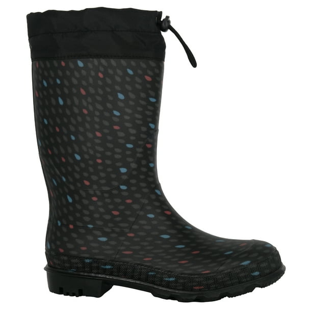 Bota de Agua con Polar Biela Gotas Negro Alquimia