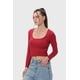 thumbnail image 2 of Polera Mujer Escote Cuadrado Rojo, 2 of 4