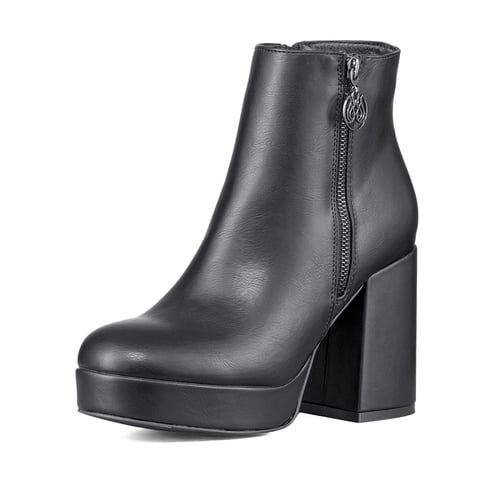 Botin Casual Mujer Eco Cuero Tacon Grueso Clasico Weide Dh80
