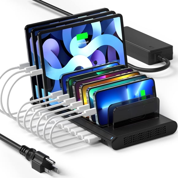 Estación De Carga Fast 120 W 10 Puertos Usb Tipo C 2 Qc 3 0