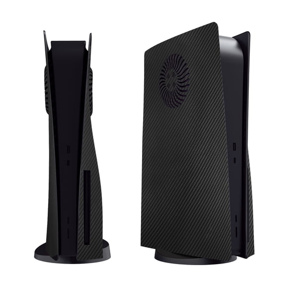 Carcasa con patrón de fibra de carbono y ventilaciones para PlayStation 5 Edición de Disco - Panel mejorado de enfriamiento y protección para PS5