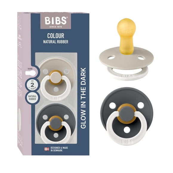 Chupete BIBS Colour Glow 6‑18 Meses Pack de 2