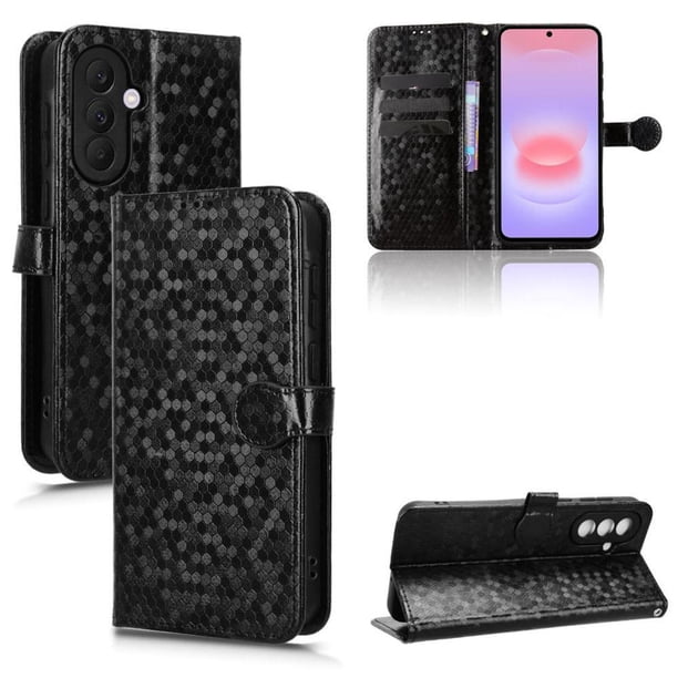 Funda Cartera Lunares Samsung Galaxy A37 5G con Tarjetero, Correa y Soporte Negro