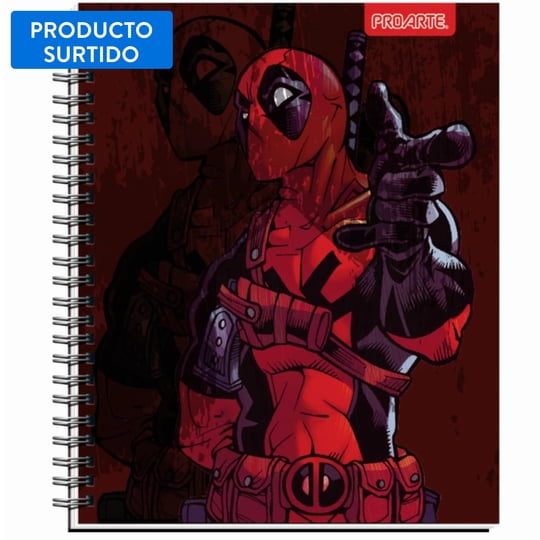 Cuaderno Universitario Deadpool Marvel, Producto Surtido 1 Un Proarte