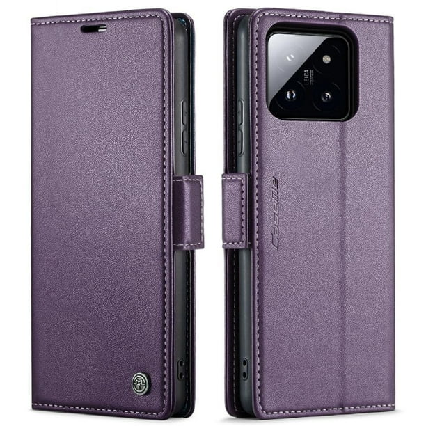 CaseMe tipo cartera Xiaomi 14 Pro con cierre magnético, RFID, tarjetero, soporte, carga inalámbrica