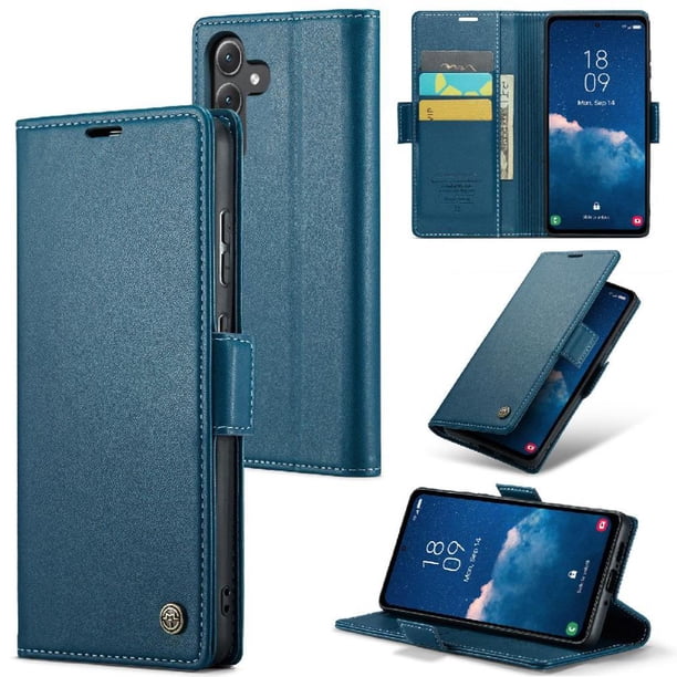 CaseMe tipo cartera Samsung Galaxy A35 5G con cierre magnético, RFID, tarjetero, soporte, carga inalámbrica
