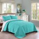 thumbnail image 1 of Juego de colcha Pure Bedding King/Cal King Aqua de microfibra, 3 piezas, 1 of 6