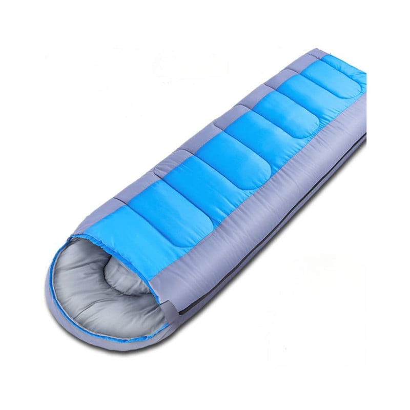 Babyluna - Saco De Dormir Camping 1800g Con Gorro Playa Cabaña Algodón Azul