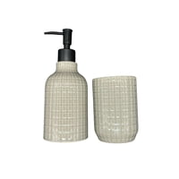 Oem - Set De Baño 2 Piezas Ceramica Jabon Porta Cepillo Brillante