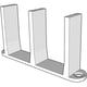 thumbnail image 1 of Guía de piso para puerta corrediza de clóset Grovers 1,38" blanca, 1 of 6