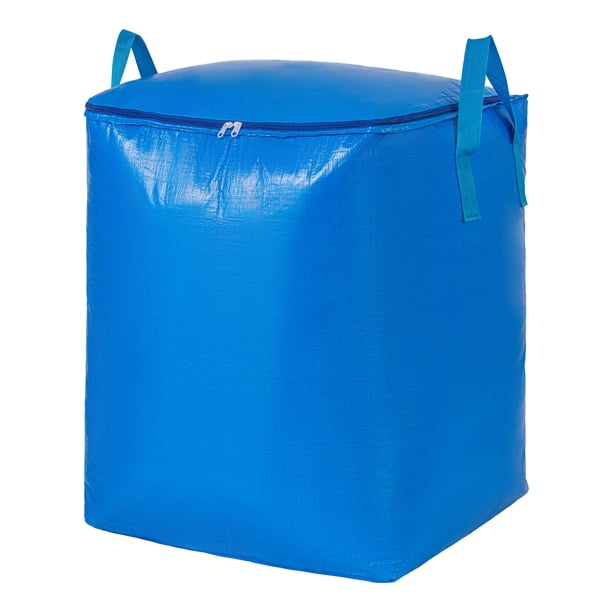 REGALWOVEN 1 Pcs Bolsa de Almacenamiento de Ropa, Bolsa de Almacenamiento, Bolsa de Mudanza para Organizar Edredones, Organizador de Armario y Almacenamiento con Asas Azul 23.6*19.7*31.5in