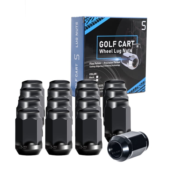 Tuercas de Rueda Shu‑Ran 1/2"‑20 Paquete de 16 Negro para Carrito de Golf