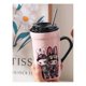 thumbnail image 3 of Mug De Cerámica, Con Tapa Y Bombilla, Kawaii 470 Ml, 3 of 3