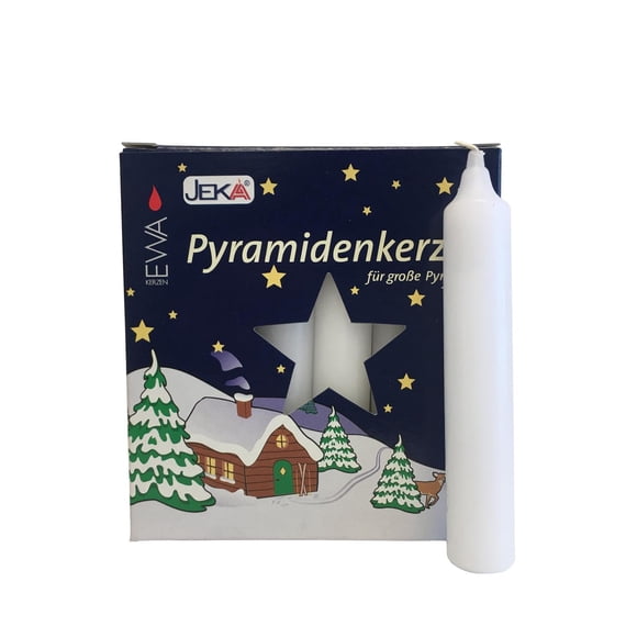 Carrusel navideño con forma de pirámide Jeka Kerzen, color blanco, 105 mm
