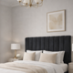 thumbnail image 2 of Respaldo Cama 2 Plaza Elegante Moderno En Felpa Premium Color Negro, 2 of 6