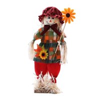 Magideal - Adornos De Espantapájaros Con Flores Exquisitas, Elegantes, Portátiles, Ligeros, De Tela Duradera, Diseño De Escritorio, Decoración De Halloween Para Rojo