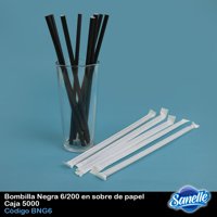 Sanelle - Bombillas Negra Sobre Papel 6 200 Caja 5000 Unidades