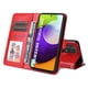 thumbnail image 4 of Funda tipo cartera FOXDOCK para Samsung Galaxy A52 , diseño girasol en relieve, cuero PU, cierre magnético, soporte y tarjetero, 4 of 5