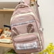 thumbnail image 1 of Kawaii Plaid Bunny Ears Backpack, Cute Preppy Style Laptop Schoolbag, Large Capacity Travel Rucksack With Pendant & Badge, 1 of 5