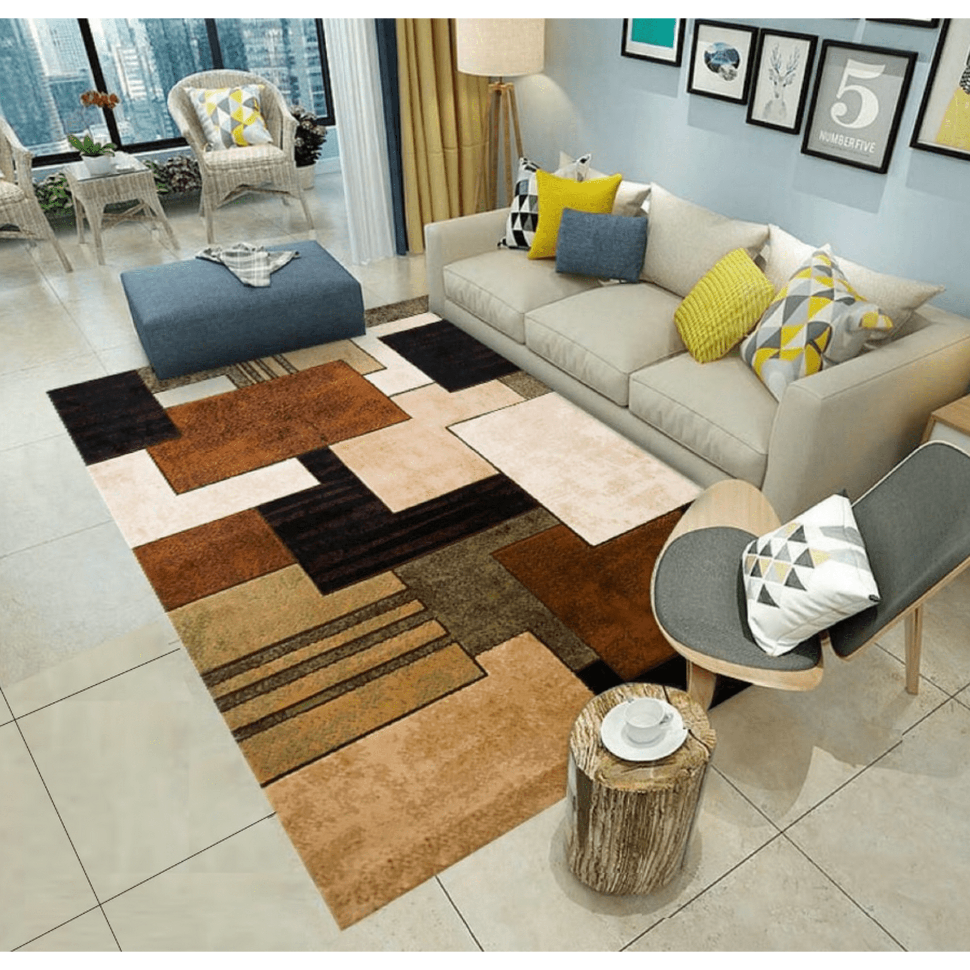 Mundo Shopping - Alfombra Lisa Con Diseño En 3d 200x240cm