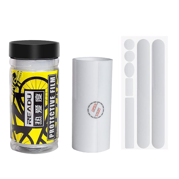 Protector De Cuadro De Bicicleta Transparente Cinta Para Bicicleta Calcomanía Para Envolver Película Precortada Caja Amarilla