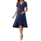 thumbnail image 1 of INSPIRAR CHIC MARI GABRIEL Vestido de Maternidad para Mujeres con Envolvente, Cuello en V, Dobladillo con Volantes, Semi Formal, Sesión de Fotos, Fiesta, Cóctel, Vestidos para Embarazadas, Azul Marino, 1 of 6