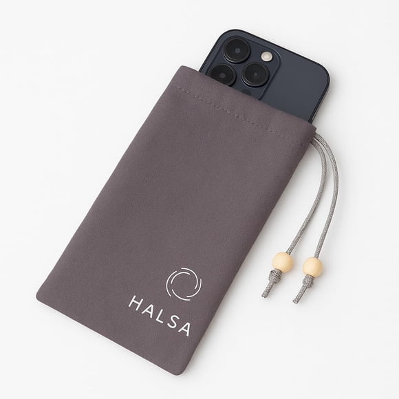 Funda para celular Halsa 20x10 cm Protección EMF Gris