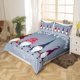 thumbnail image 3 of Xmas Bedding Sets Scandinavian Christmas Santa Gnomes Comforter Cover Snowing Santa Claus Bedding Sets for Kids Boys Girls Romantic Candlelight Quilt Cover 3 Pieces Queen Size, 3 of 5