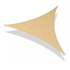 Genérico - Toldo Vela Malla Sombreadora Triangular Beige 3X3X3Mts Malla Raschel
